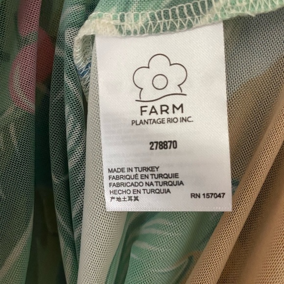 NWT ANTHROPOLOGIE x FARM RIO Graphic Mesh Tropical Midi Dress Size XS - Picture 8 of 9